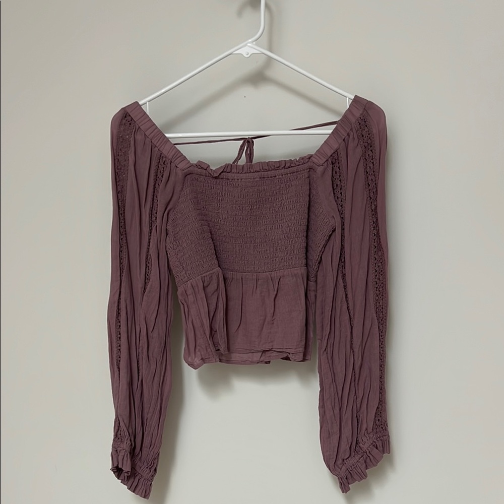 Women's Mauve Off-Shoulder Top